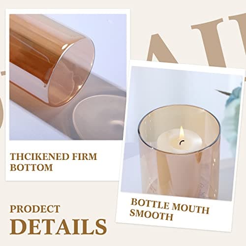Nuenen Set of 6 Slim Pillar Candles and Cylinder Vases for Wedding Centerpiece Decoration