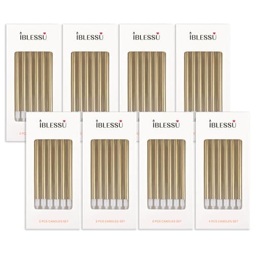 Champagne Gold Birthday Candles for Wedding Decorations