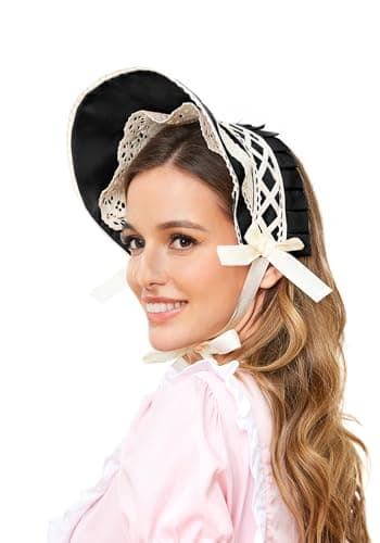 FURPHI Victorian Bonnet Sun Hat with Lace for Women