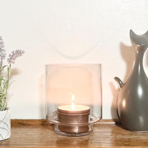 CYS EXCEL Clear Glass Hurricane Candle Holder for Pillar Candles, 6.5" Height