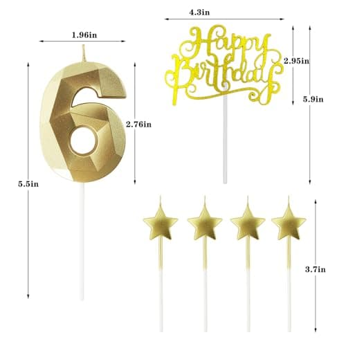 Personalized 3D Diamond Shaped Birthday Candles