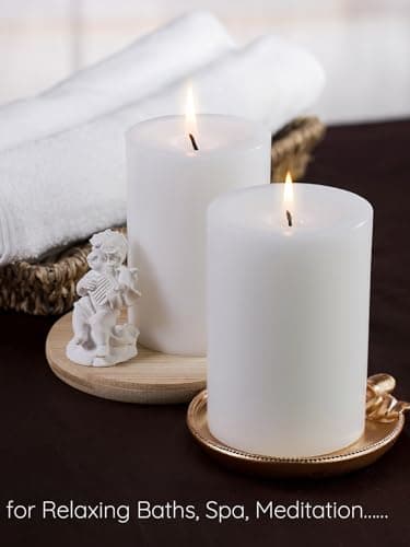 High-Quality White Pillar Candles Set for Weddings, Parties, Spas and Dining