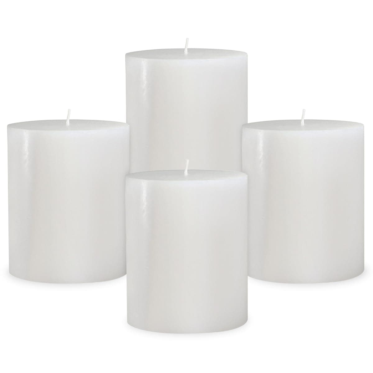 45-Hour White Unscented Dripless Pillar Candles for Home Holidays & Events