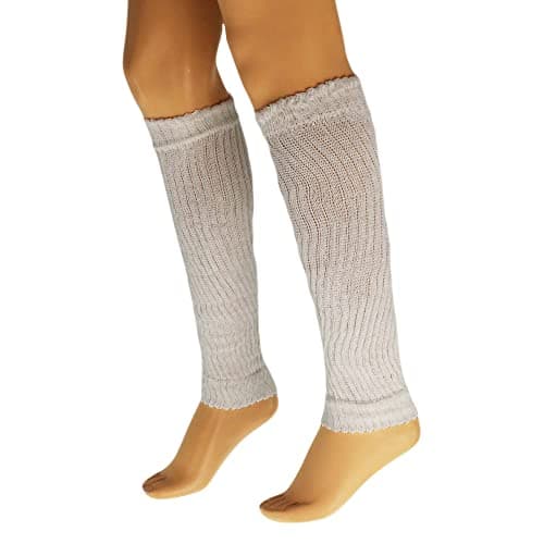 American-Made AWS Women's Retro Knitted Cotton Leg Warmers Soft & Stretchy