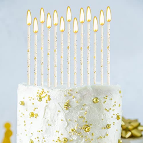 24pcs Long Thin Birthday Candles for Cake & Parties