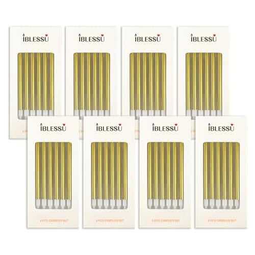 Champagne Gold Birthday Candles for Wedding Decorations