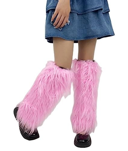Solyinne Faux Fur Leg Warmers for Women Party Accessory Set