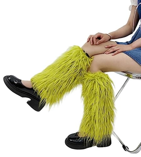 Solyinne Faux Fur Leg Warmers for Women Party Accessory Set