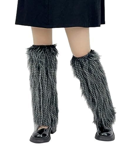 Solyinne Faux Fur Leg Warmers for Women Party Accessory Set