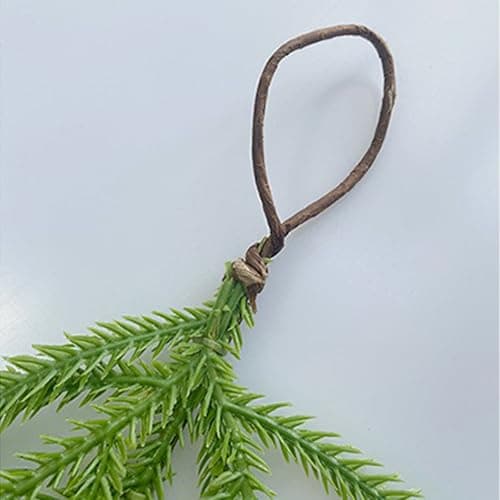 2 Pcs Norfolk Greenery Teardrop Swag, 26 Inch Pine Needles Holiday Decor