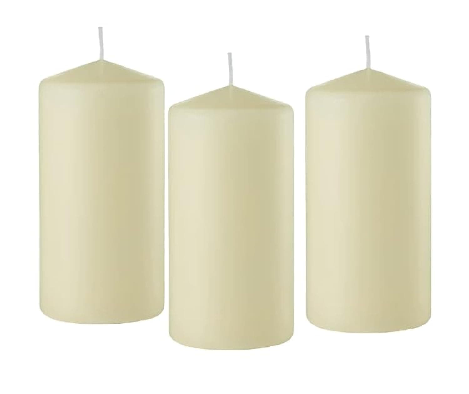 D'light 3x6 Inch Pillar Candles Set of 12 Ivory Bulk