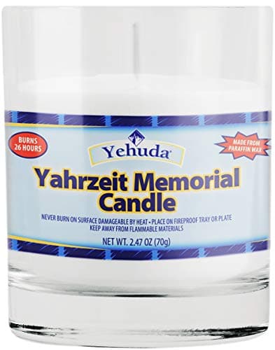 Yehuda Yahrzeit Memorial Candle, Glass Tumbler (24 Pack) 24 Hour Candles | Yom Kippur Candles