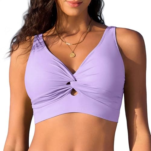 Zando Women's V-Neck Criss Cross Full Coverage Bathing Suit