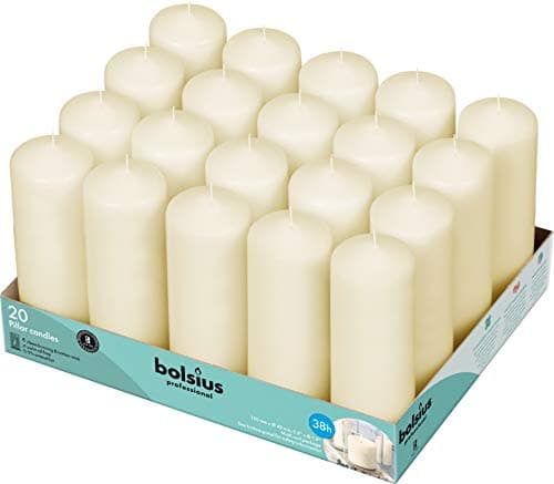 BOLSIUS Ivory Pillar Candles – 2x6 Unscented Set of 20 – Dripless, Smokeless, Clean Burning Decorative Candles