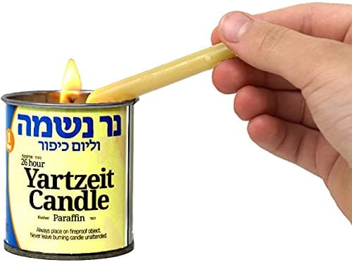12 Pack 24 Hour Kosher Yahrzeit Candle - Tin Jar for Yom Kippur, Yizkor, and Funeral
