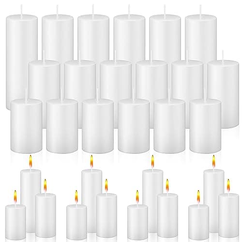 Bulk White Pillar Candles Set for Events and Home Decor