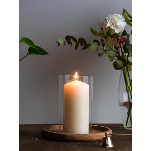 CANDWAX 3-Piece Ivory Large Pillar Candle Set - Long Burning Cylinder Candles
