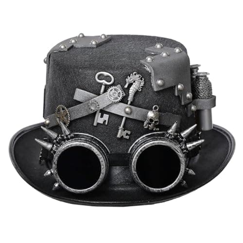 GRACEART Steampunk Top Hats with Goggles for All