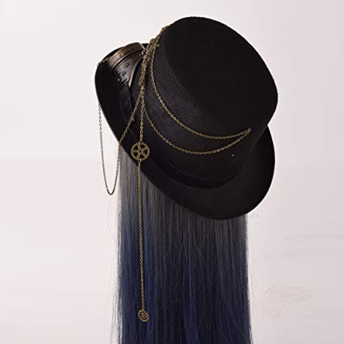 GRACEART Steampunk Top Hat for Women & Men with Removable Goggles