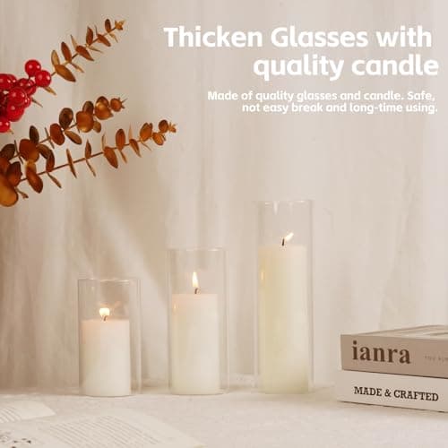 Wedding Pillar Candles and Glass Cylinder Vases Set