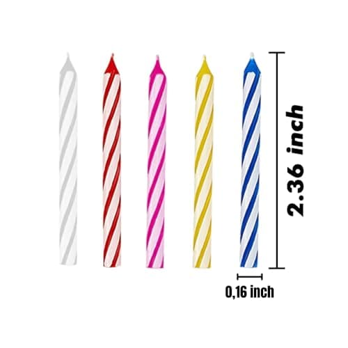 50 Pack Colorful Spiral Birthday Candles - Perfect for Cakes & Cupcakes