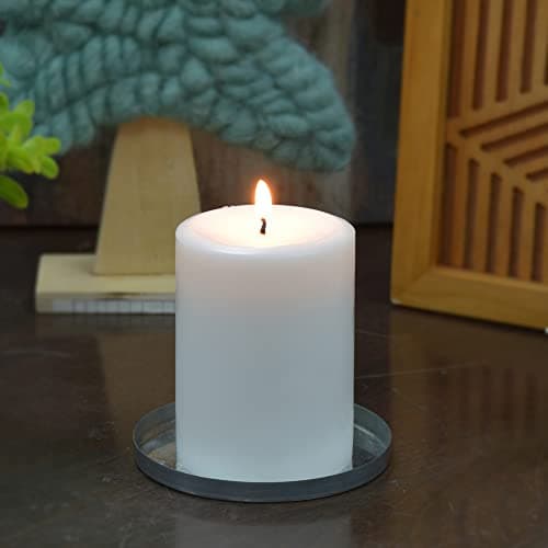 White 6 Inch Pillar Candles - Set of 4