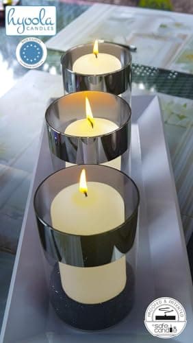 Hyoola Ivory Unscented Pillar Candles - 12 Pack EuropeanMade