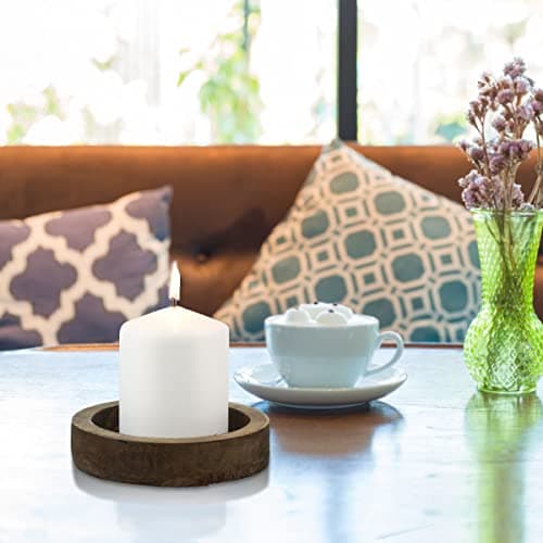 3-Pack Tall White Wax Pillar Candles for 35 Hours - 3 x 4 Inch
