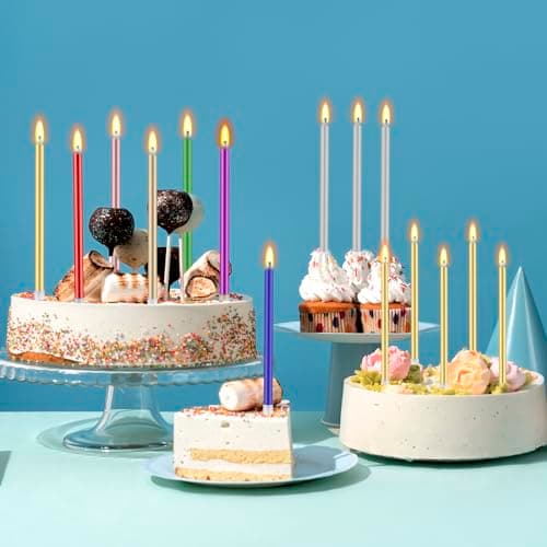 Champagne Gold Birthday Candles for Wedding Decorations