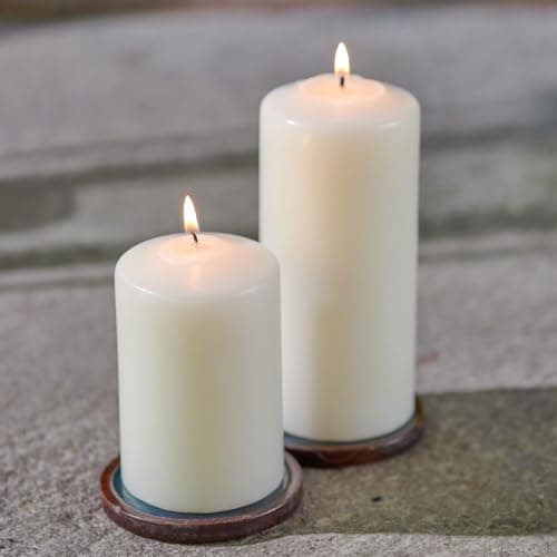 Simply Soson 6-Piece 3x4 Inch Ivory Tall Emergency Unscented Cone Tip Pillar Candles