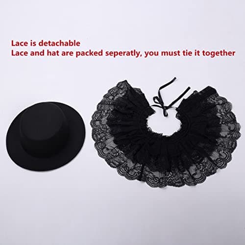 COSDREAMER Gothic Victorian Hat in White & Black Lace