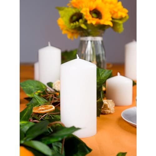Large White Pillar Candle Set of 3