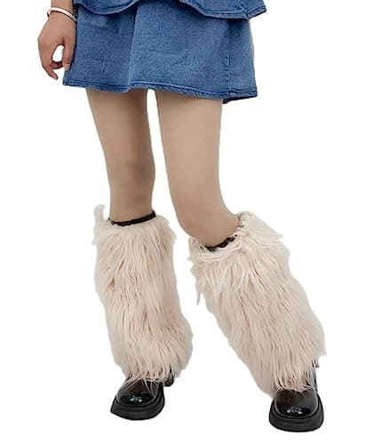 Solyinne Faux Fur Leg Warmers for Women Party Accessory Set