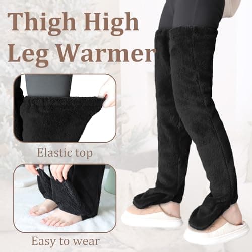 Zsedrut Winter Warm Over Knee Long Socks for Women Sleeping Leg Warmers