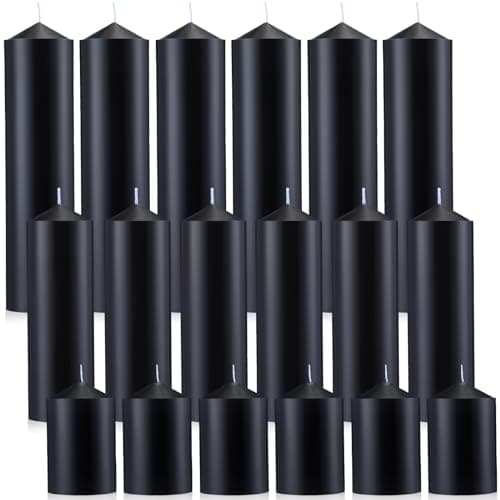 18-Piece Set of Ivory Pillar Candles for Weddings and Events