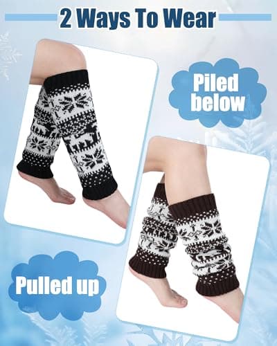 Winter Fleece Lined Leg Warmer for Women - Vintage Long Socks