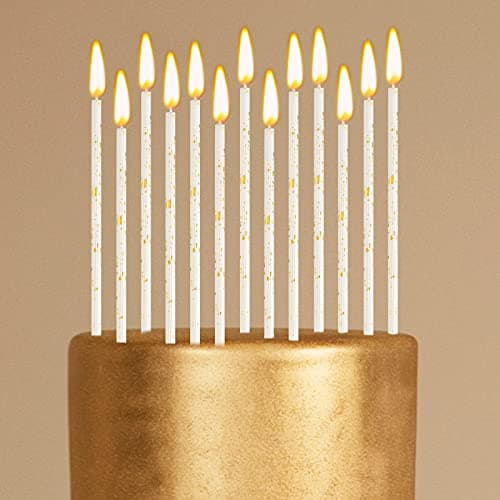 24pcs Long Thin Birthday Candles for Cake & Parties