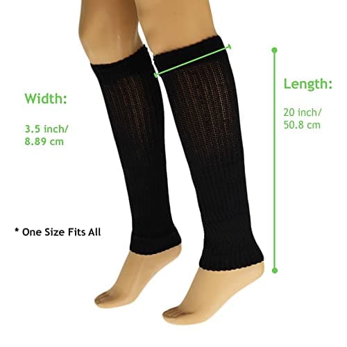 American-Made AWS Women's Retro Knitted Cotton Leg Warmers Soft & Stretchy