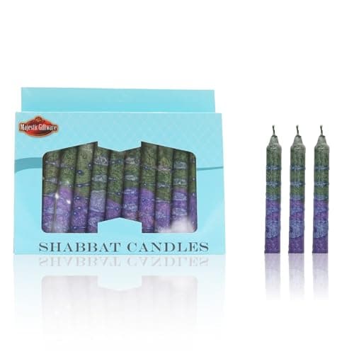 Safed 12-Pack Harmony Violet Shabbat Candles - Dripless & Traditional (SC-SHHR-V)