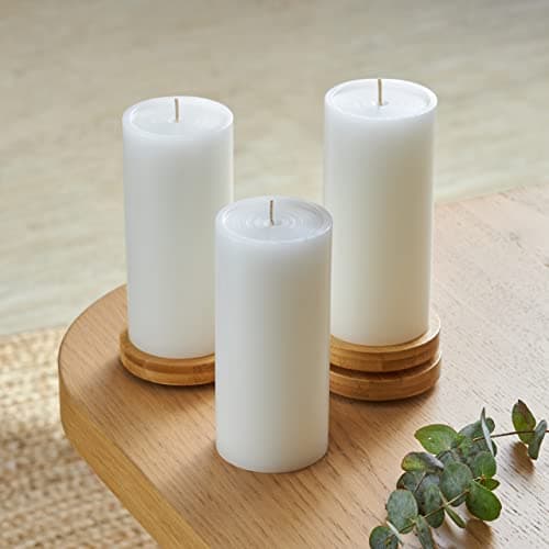 Rustic 3x6 inch White Pillar Candles Set of 6, Unscented for Weddings, Parties, Spas