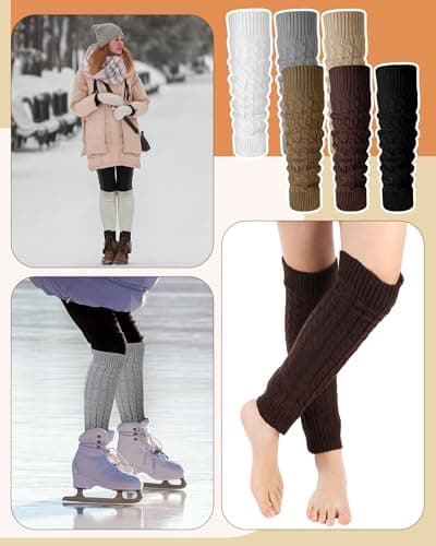 Winter Fleece Lined Leg Warmer for Women: Double Layer Skating Warmth