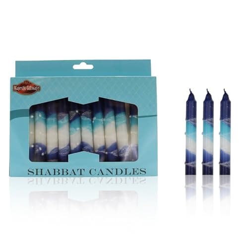Safed 12-Pack Harmony Violet Shabbat Candles - Dripless & Traditional (SC-SHHR-V)