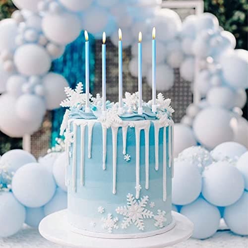 Gradient Blue Birthday Candles for Birthday Celebration
