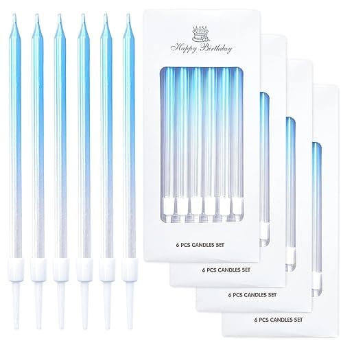 Gradient Blue Birthday Candles for Birthday Celebration