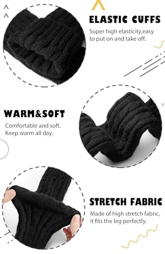 Winter Leg Warmers for Women - Ribbed Knit Boot Socks