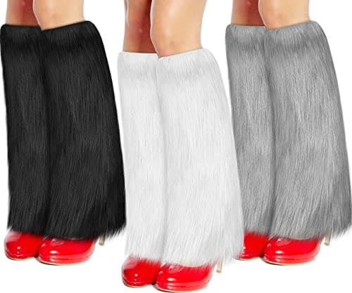 Vicenpal Soft Faux Fur Leg Warmers - Women's Winter Festival Wear