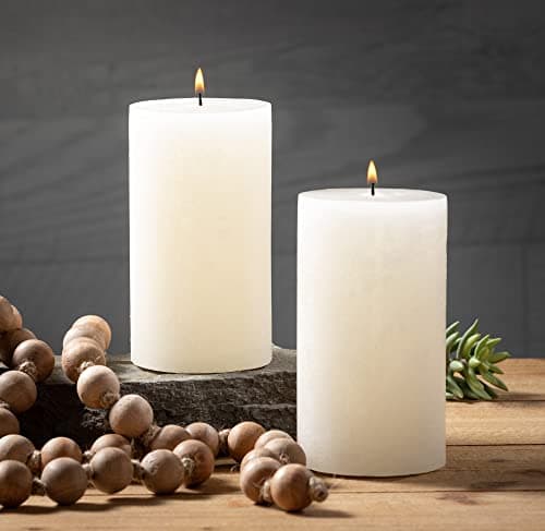 Sullivans Vance Kitira 6-Inch Off-White Unscented Pillar Candles Set of 2
