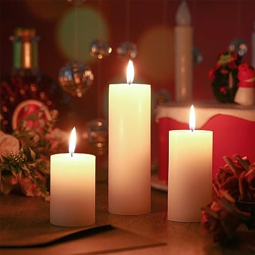 Bulk White Pillar Candles Set for Events and Home Decor