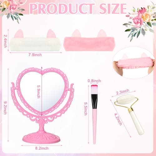 8 Set Spa Party Supplies: Mirrors, Roller, Mask Bowl, Headbandfavor