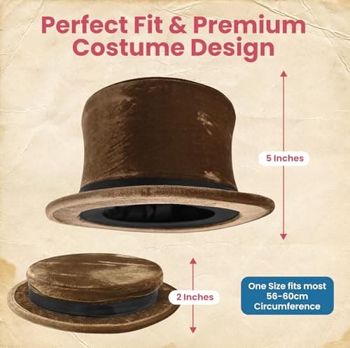 Nicky Bigs Magician Collapsible Top Hat - Dancers Brown Folding Hat